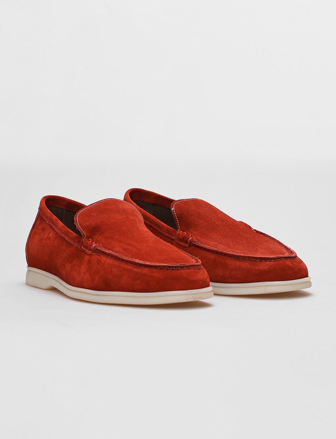 Genuine Leather Red Suede Men's Casual Shoes