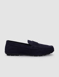 100% Genuine Leather Navy Suede Men's Loafer