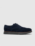 Genuine Leather Suede Navy Blue Lace-up Men's Casual Shoes
