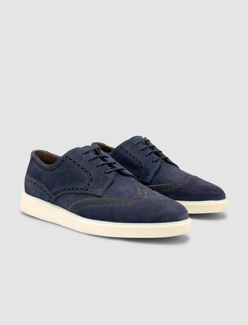100% Genuine Leather Suede Navy Blue Men's Casual Shoes