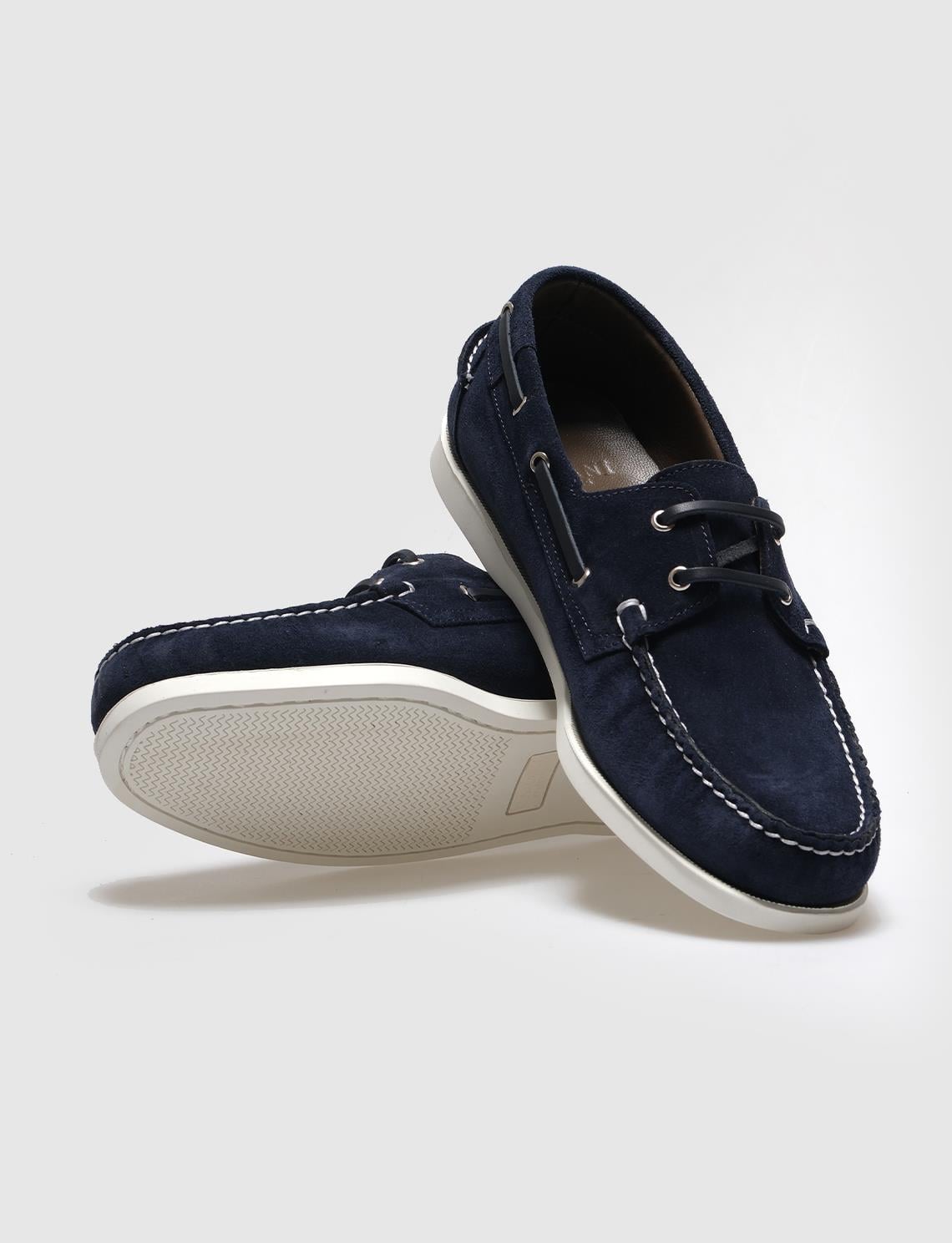 Genuine Leather Navy Suede Men's Casual Shoes