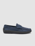 100% Genuine Leather Navy Suede Men's Casual Shoes
