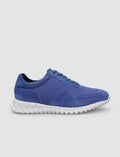 Knitted Blue Lace-up Men's Athletic Shoes