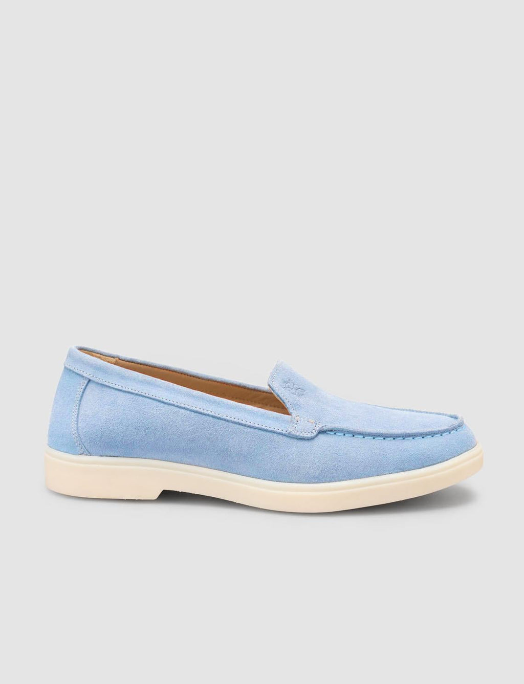 Monamae 100% Genuine Leather Blue Suede Women's Loafer