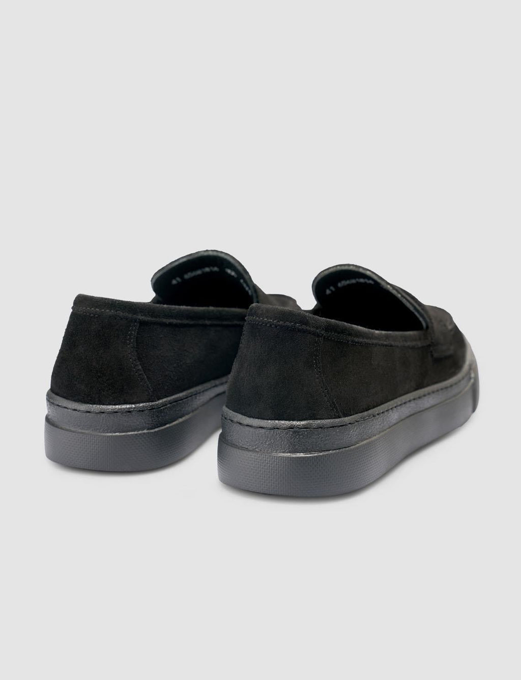 100% Genuine Leather Black Suede Men's Loafer with Strap