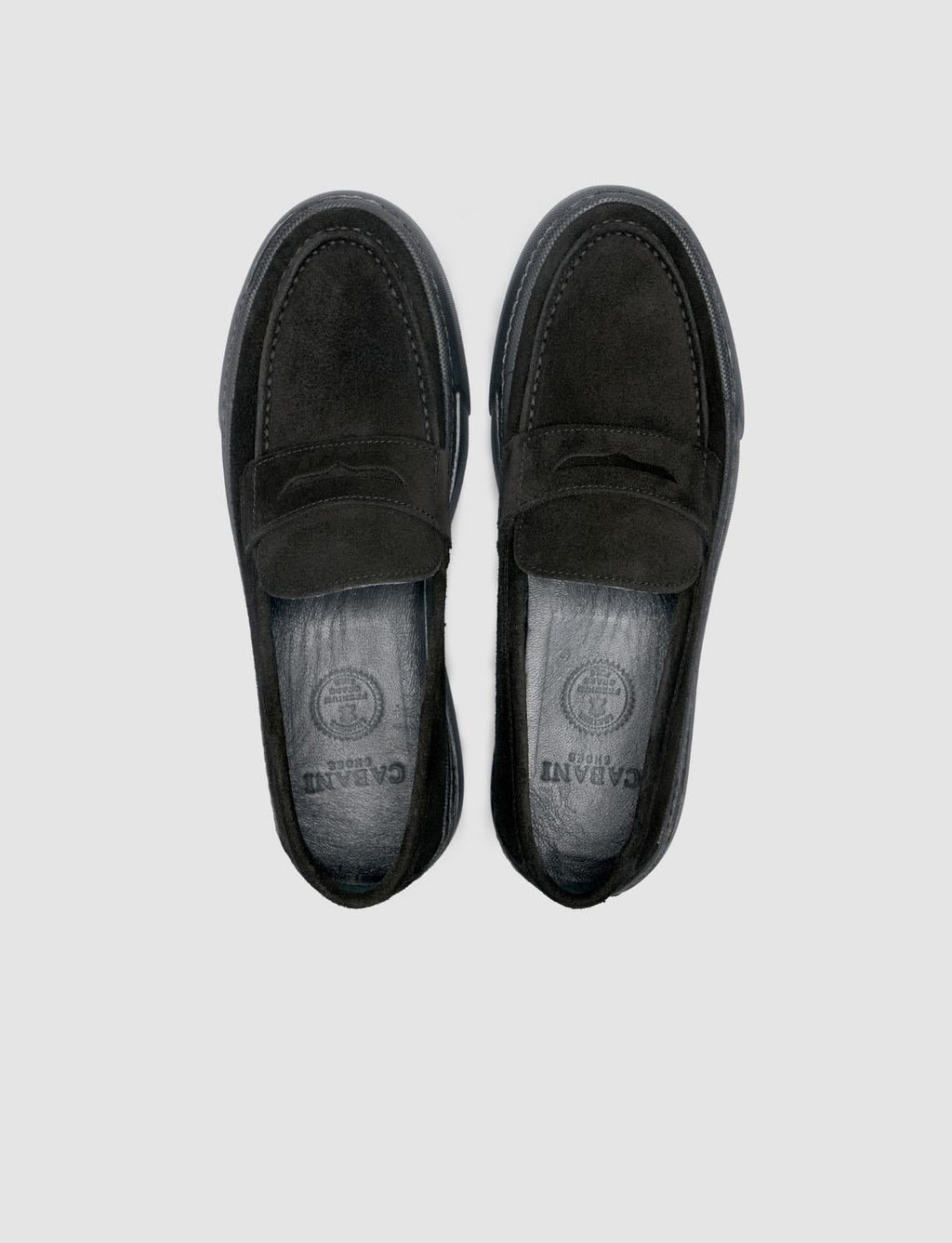 100% Genuine Leather Black Suede Men's Loafer with Strap