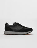 Genuine Leather Black Grey Camouflage Lace-up Men's Athletic Shoes (123252-10159)