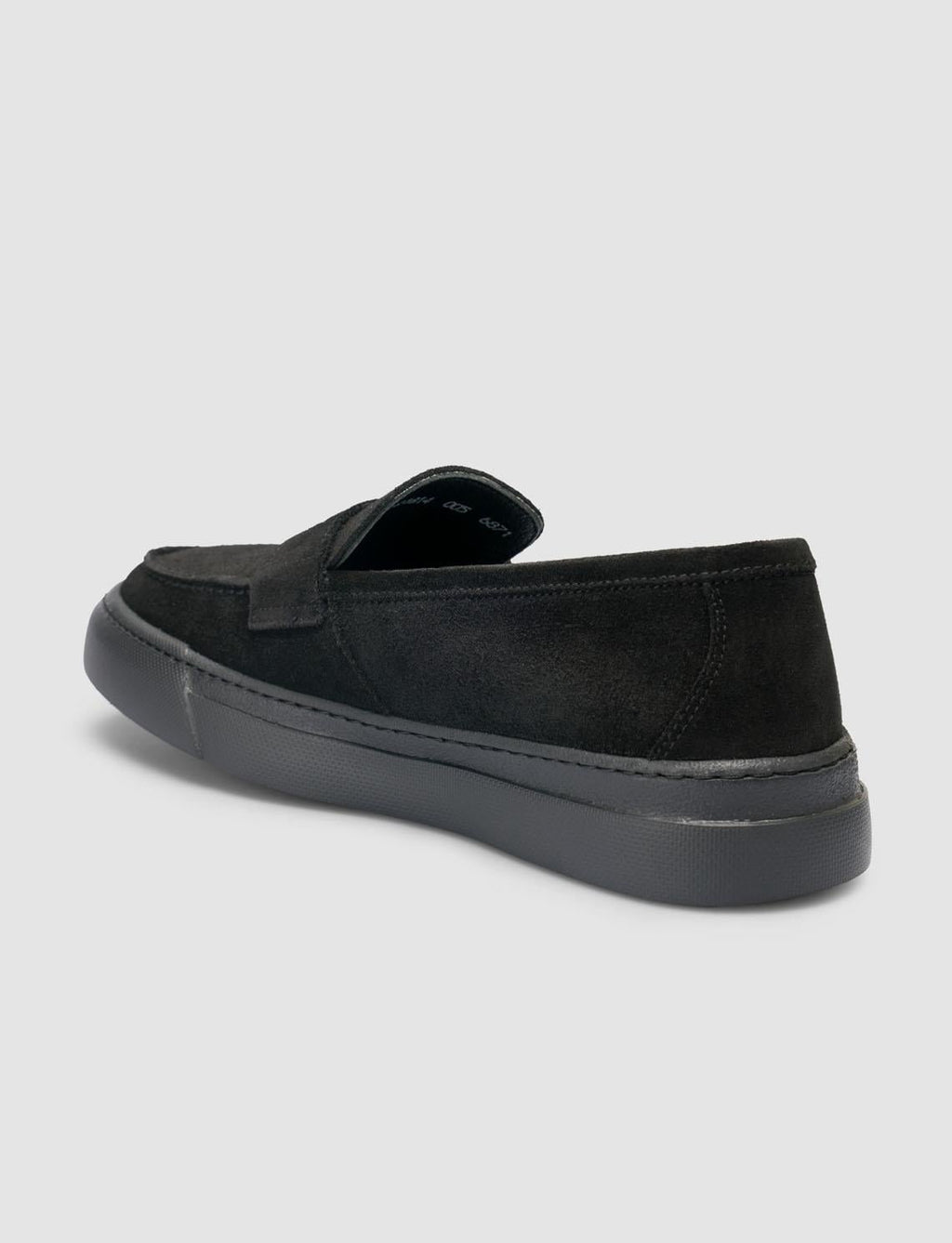 100% Genuine Leather Black Suede Men's Loafer with Strap