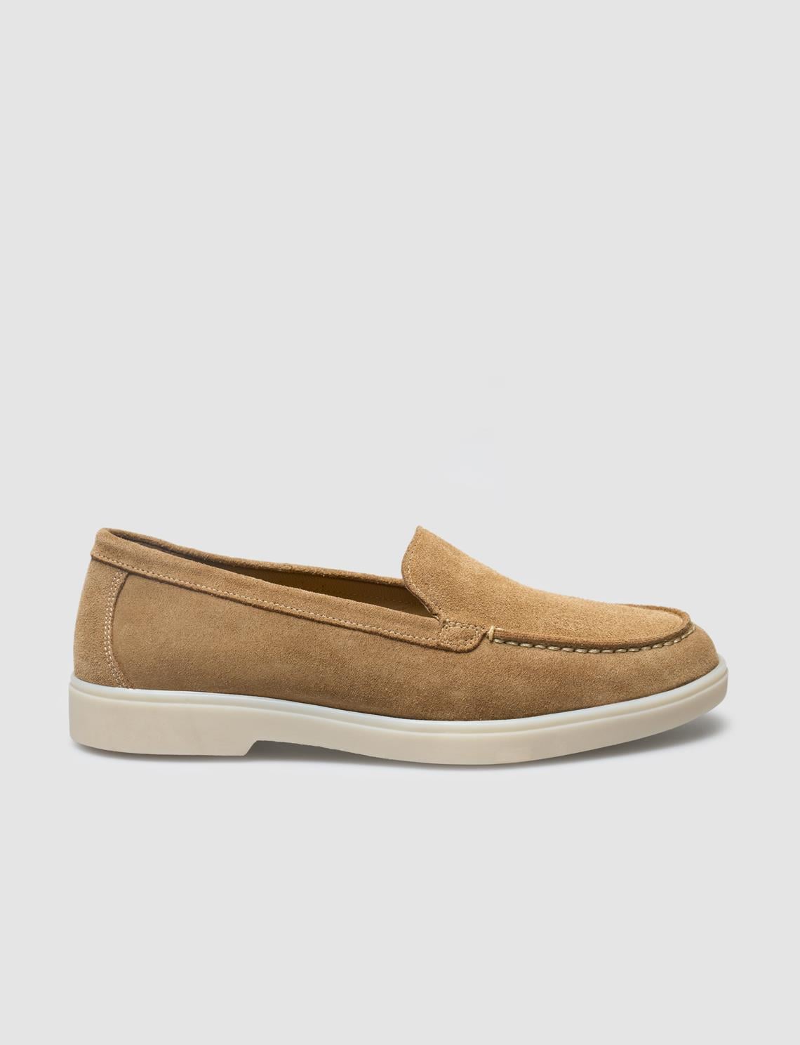 Monamae 100% Genuine Leather Tan Suede Women's Loafer