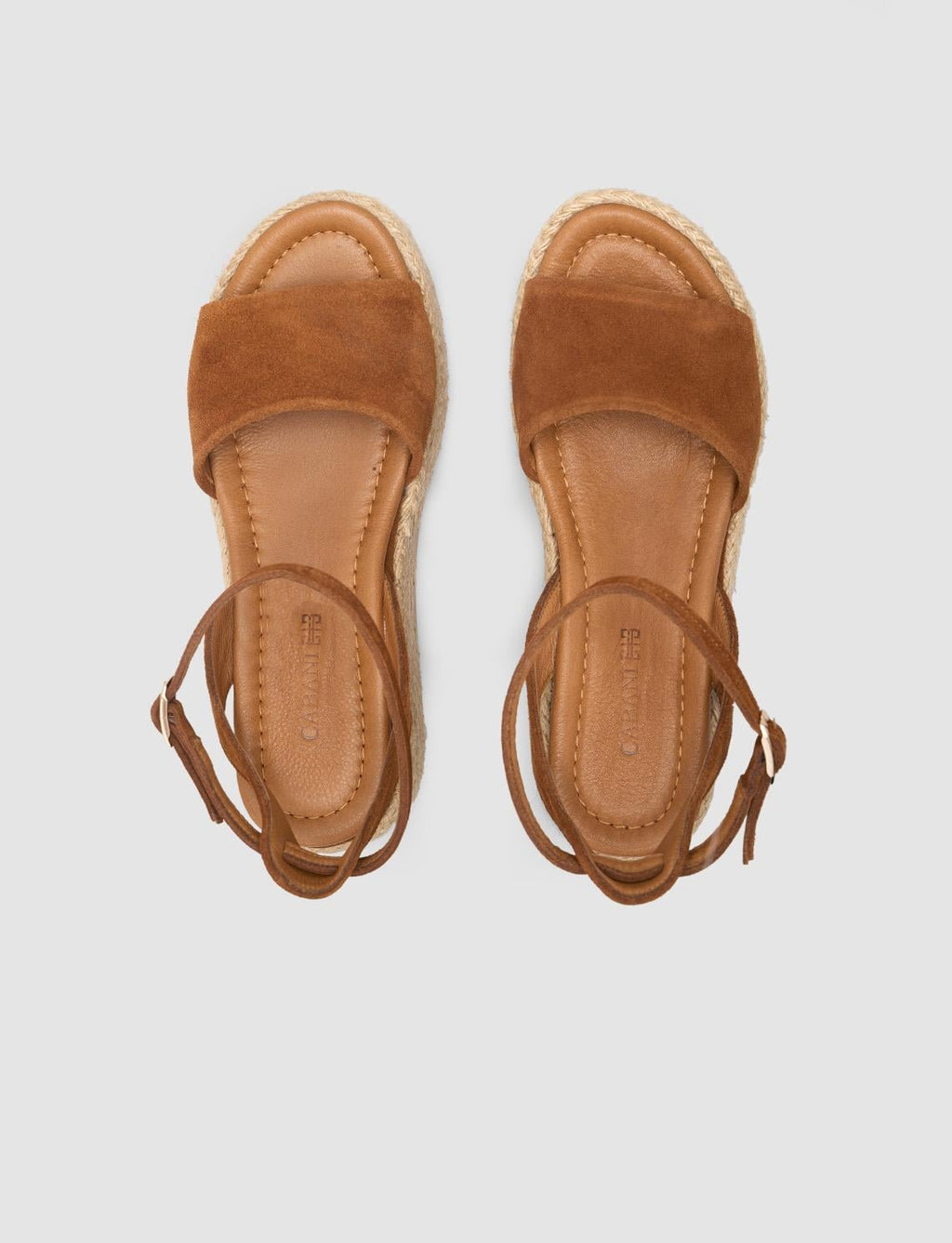 100% Genuine Leather Tan Women's Suede Sandals