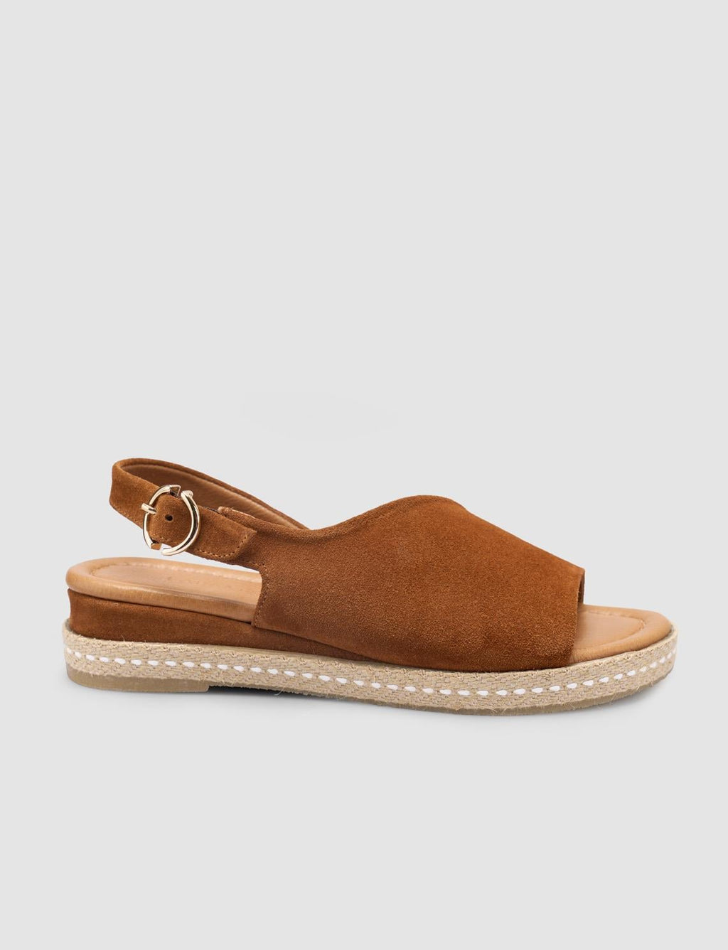 100% Genuine Leather Tan Women's Suede Sandals