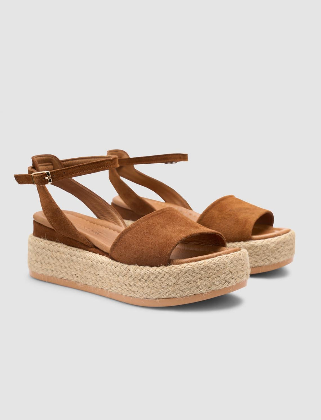 100% Genuine Leather Tan Women's Suede Sandals