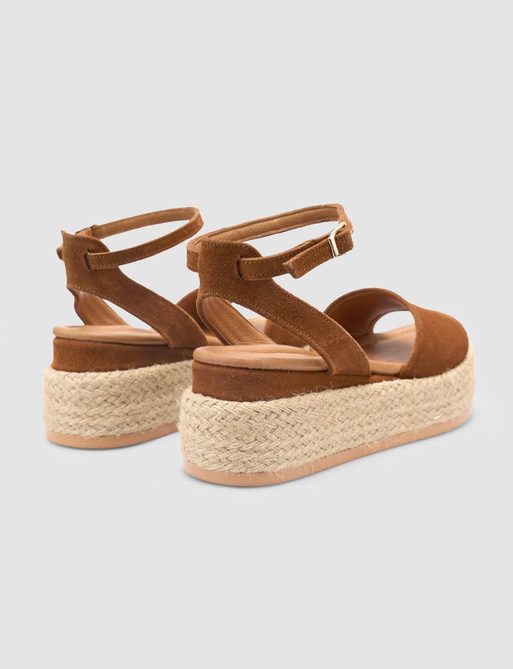 100% Genuine Leather Tan Women's Suede Sandals