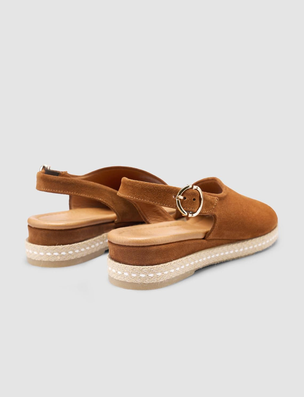 100% Genuine Leather Tan Women's Suede Sandals