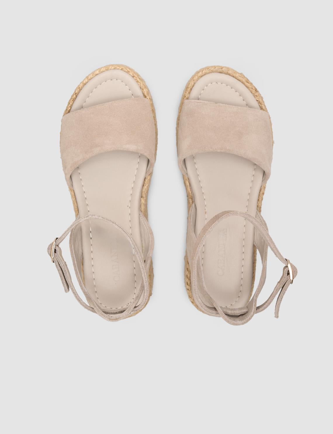 100% Genuine Leather Stone Embellished Women's Suede Sandals