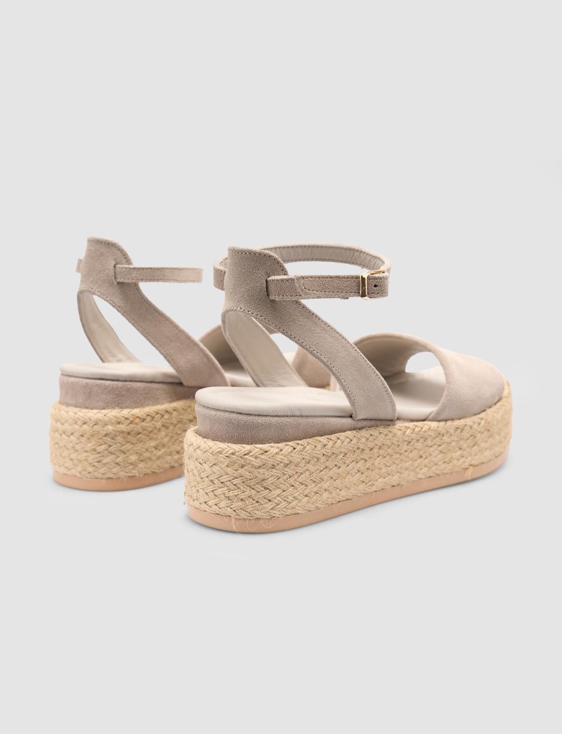 100% Genuine Leather Stone Embellished Women's Suede Sandals