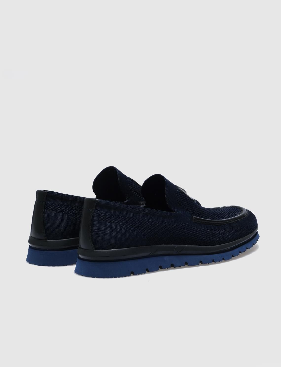 Knitted Navy Blue Men's Casual Shoes