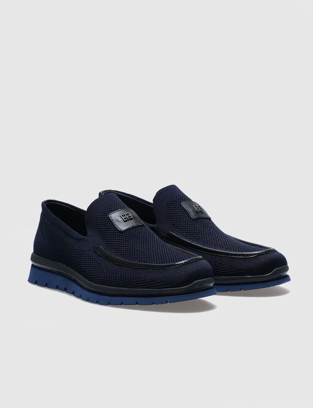 Knitted Navy Blue Men's Casual Shoes
