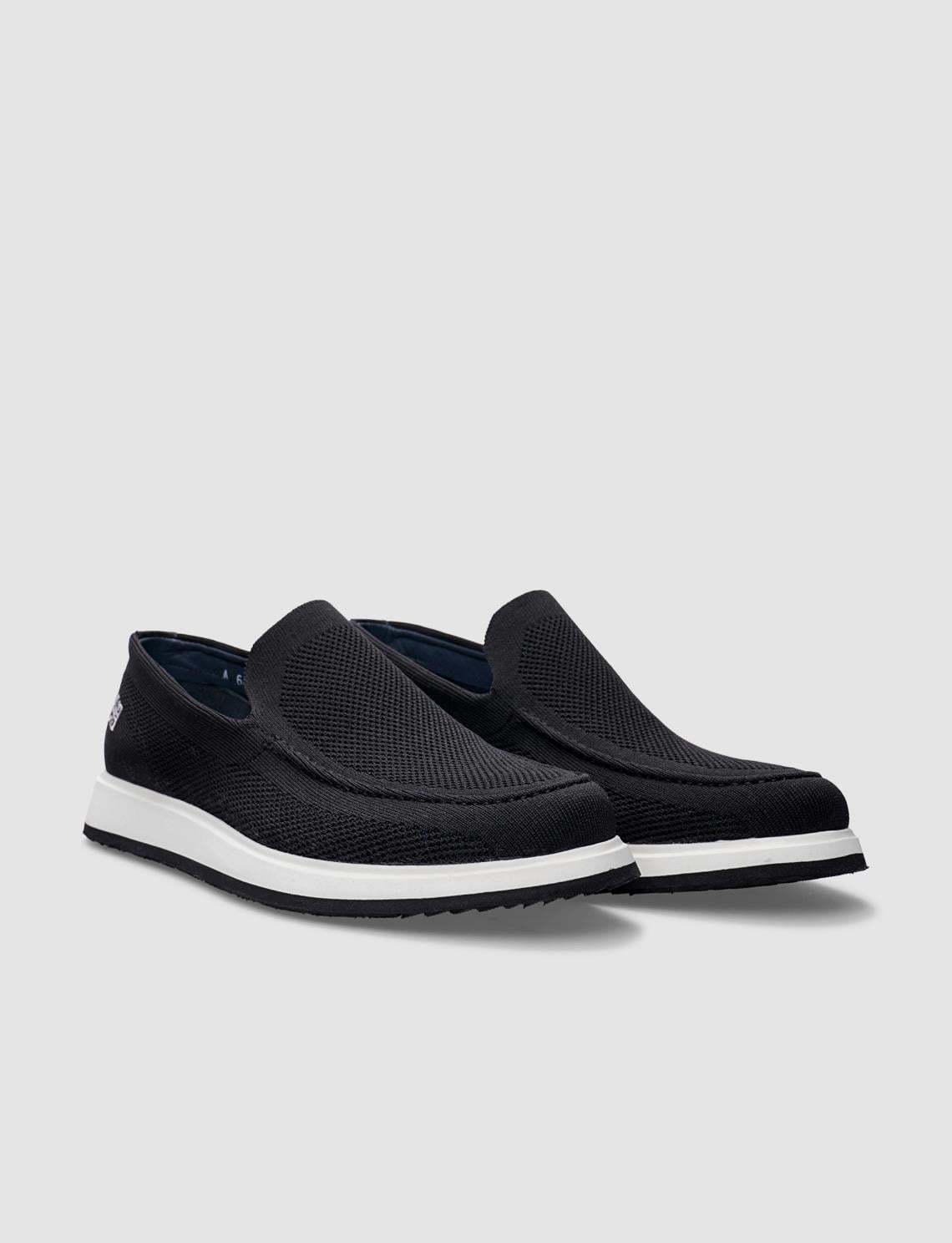 Knitted Black Men's Casual Shoes
