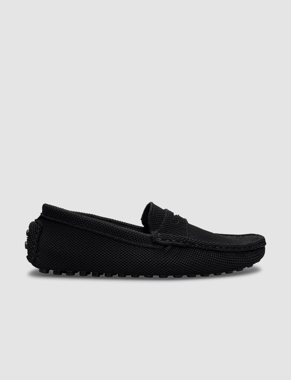 Breathable Fabric Black Men's Loafer