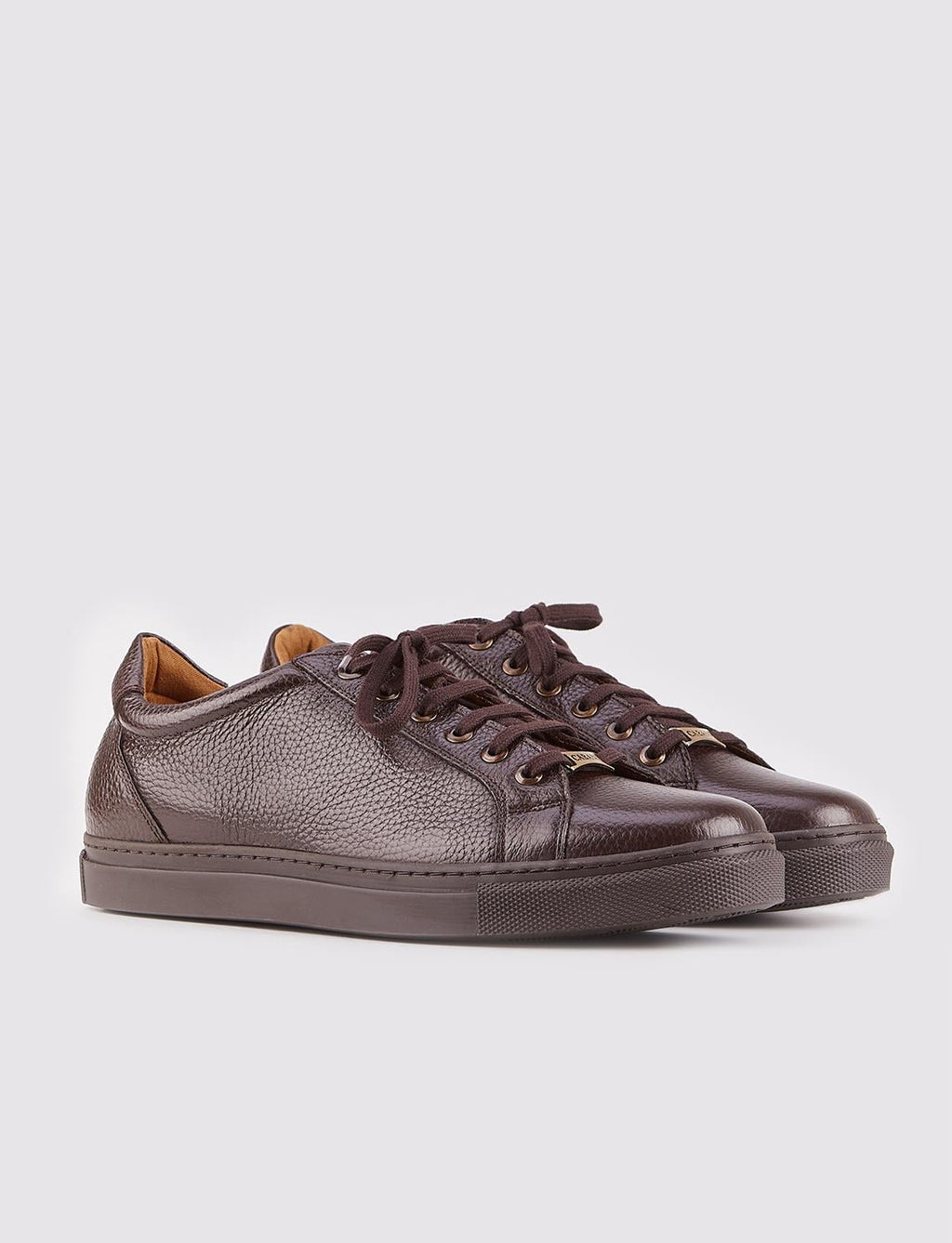 Men's Brown Genuine Leather Shoes with Thermal Sole
