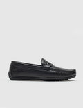 Buckle Detail Genuine Leather Black Men's Loafer Shoes