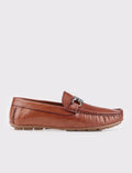 Buckle Detail Genuine Leather Tan Men's Loafer