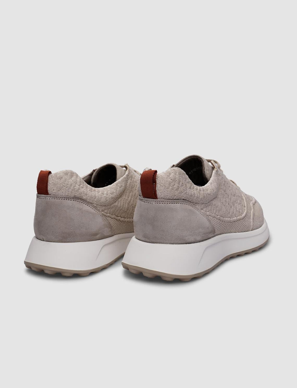 Knitted Beige Lace-up Men's Athletic Shoes