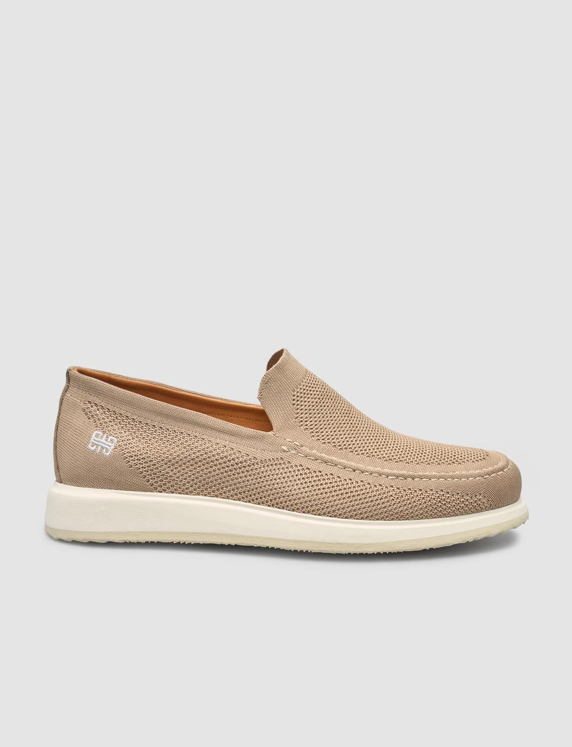 Knitted Beige Men's Casual Shoes