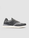 Grey Knitted Lace-up Men's Athletic Shoes