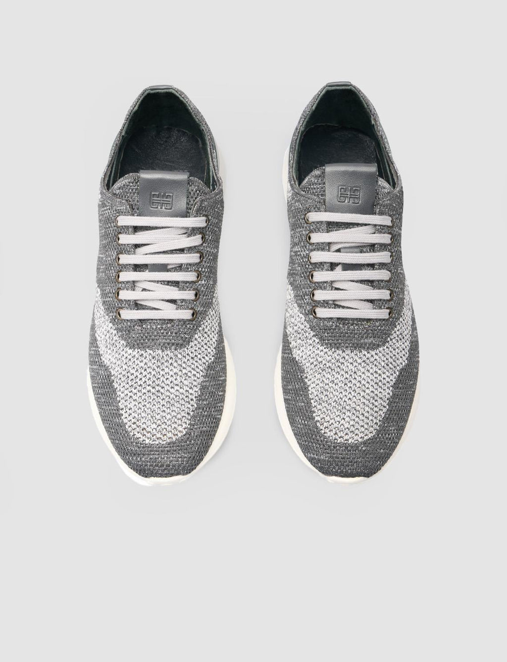 Grey Knitted Lace-up Men's Athletic Shoes