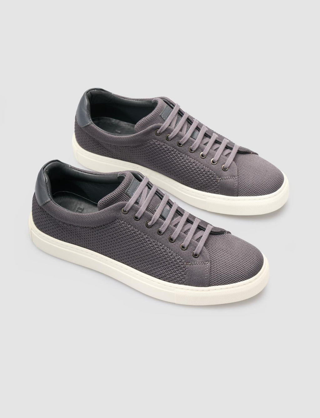 Grey Knitted Lace-up Men's Athletic Shoes