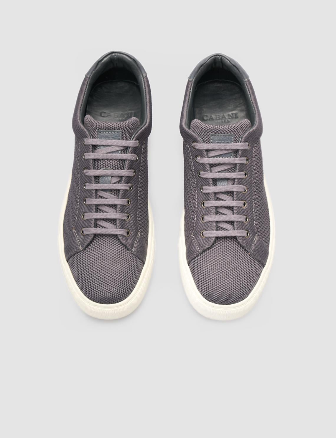 Grey Knitted Lace-up Men's Athletic Shoes