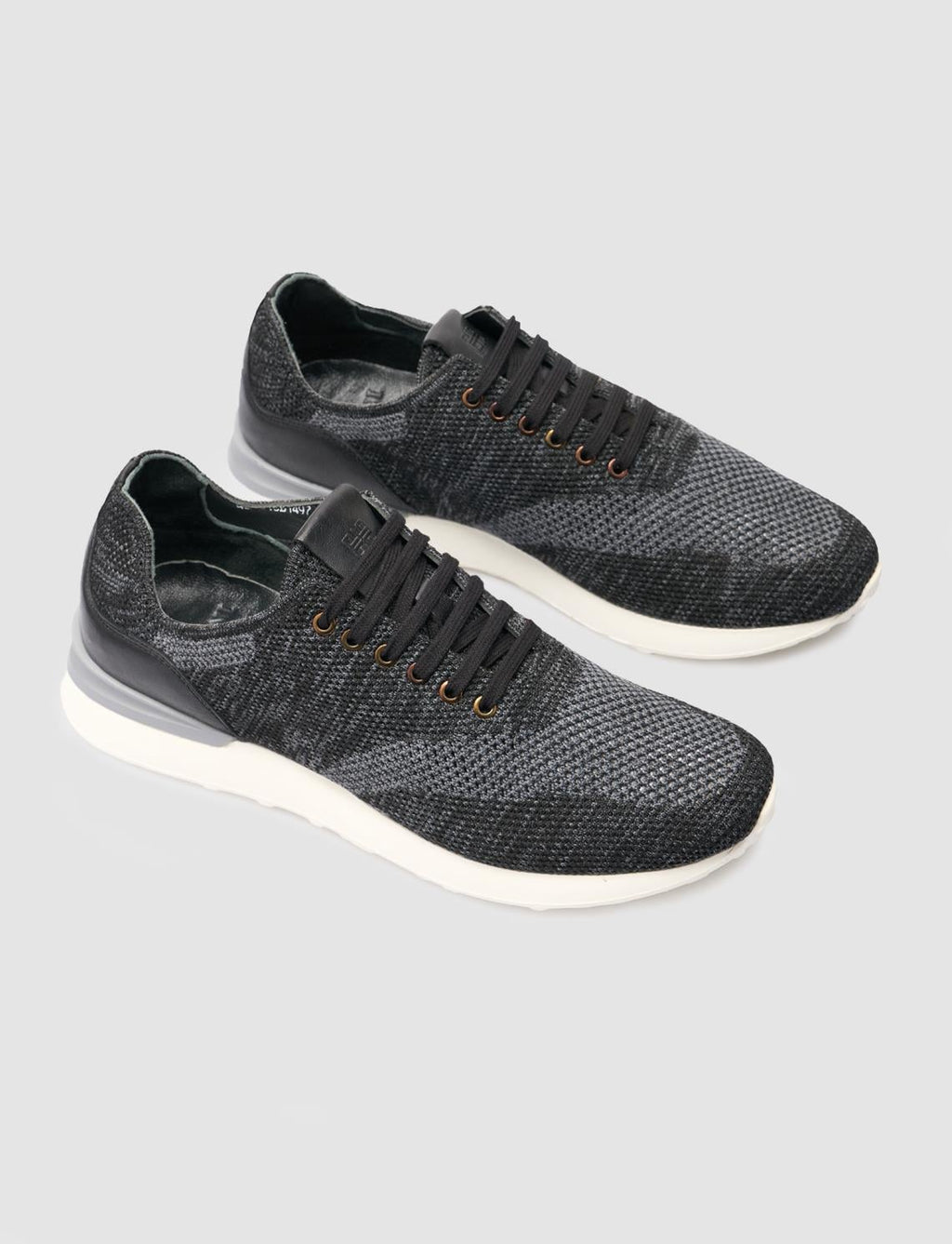 Grey Knitted Lace-up Casual Men's Sports Shoes