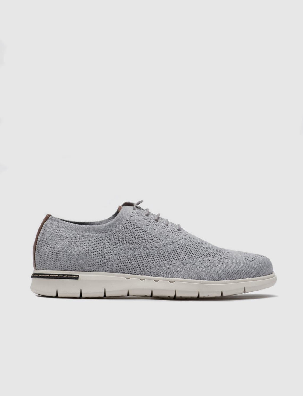 Grey Knitted Lace-up Classic Men's Casual Shoes