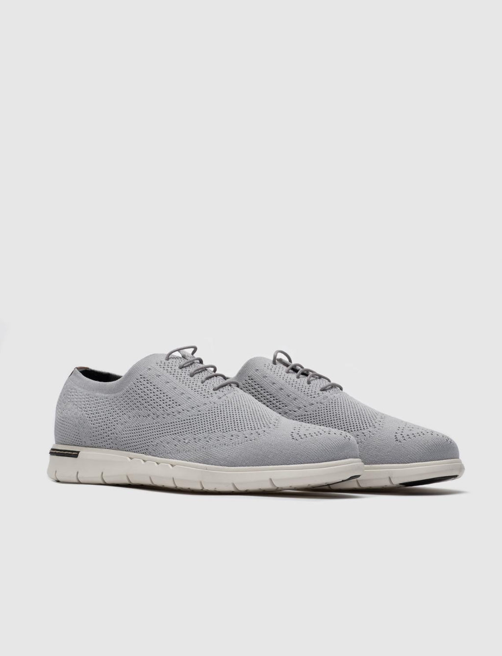 Grey Knitted Lace-up Classic Men's Casual Shoes