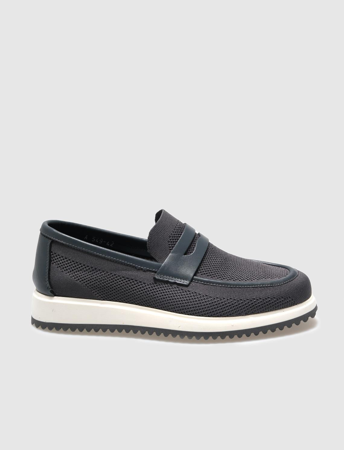 Grey Knitted Men's Casual Shoes