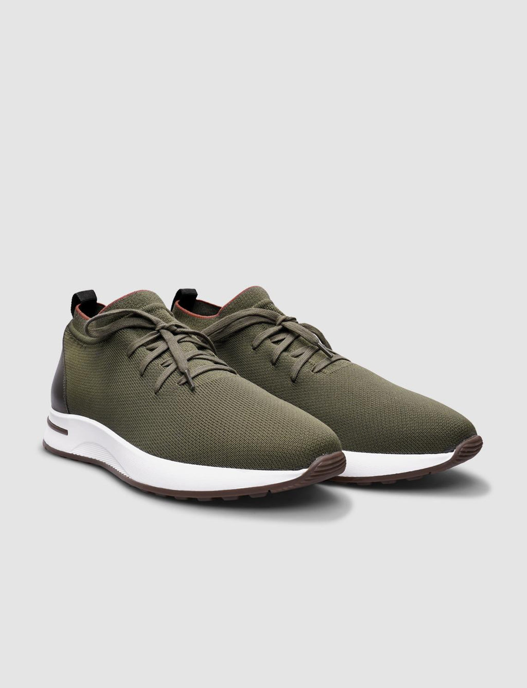 Men's Tricot Khaki Lace-up Athletic Shoes