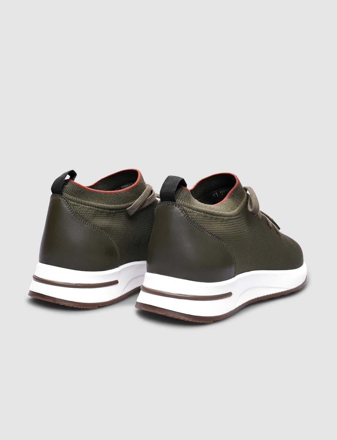 Men's Tricot Khaki Lace-up Athletic Shoes