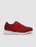 Knitted Red Lace-up Men's Athletic Shoes