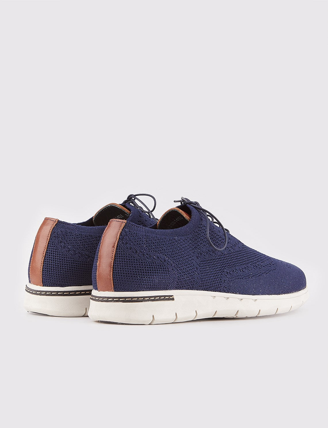 Navy Blue Knitted Lace-up Men's Classic Casual Shoes