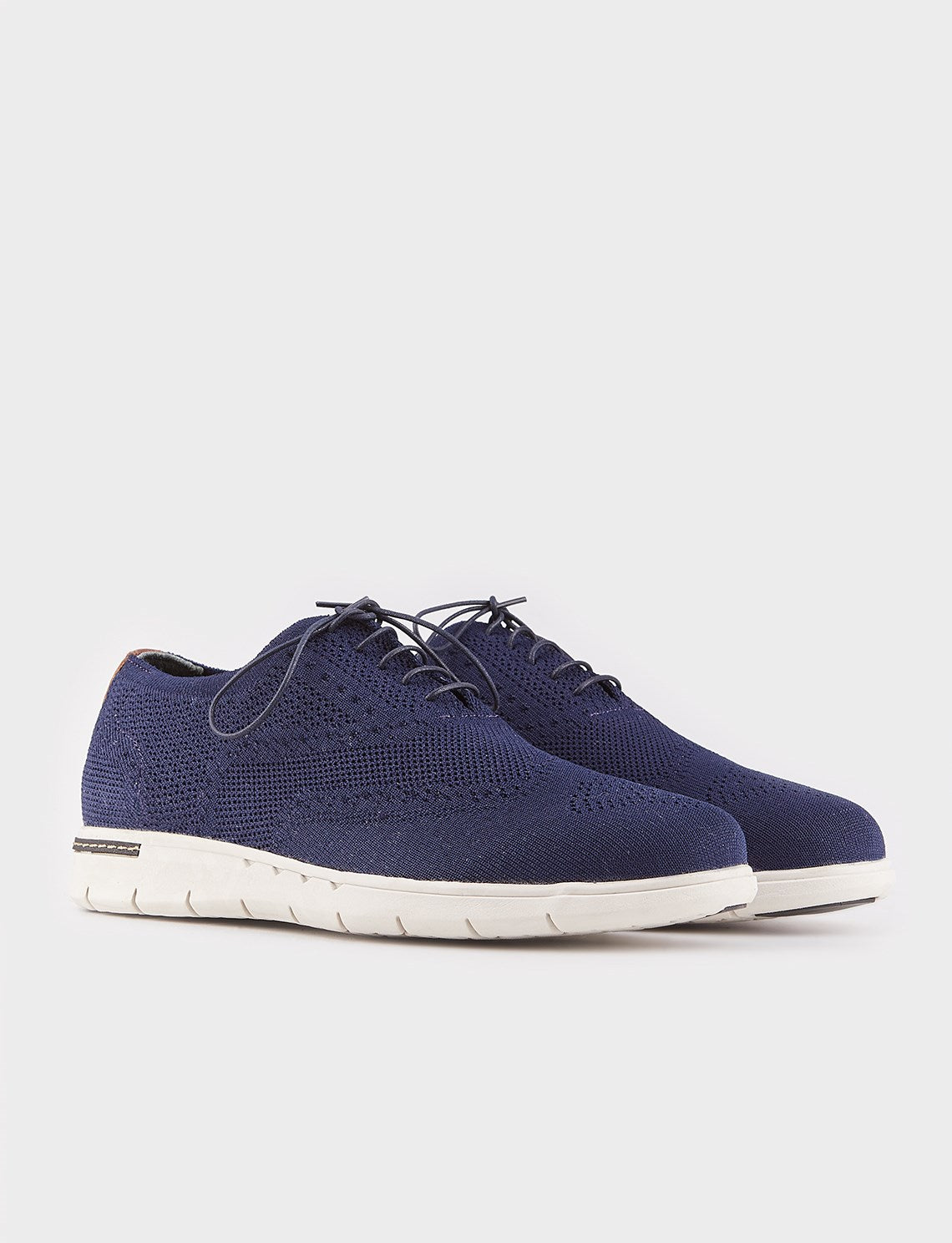 Navy Blue Knitted Lace-up Men's Classic Casual Shoes