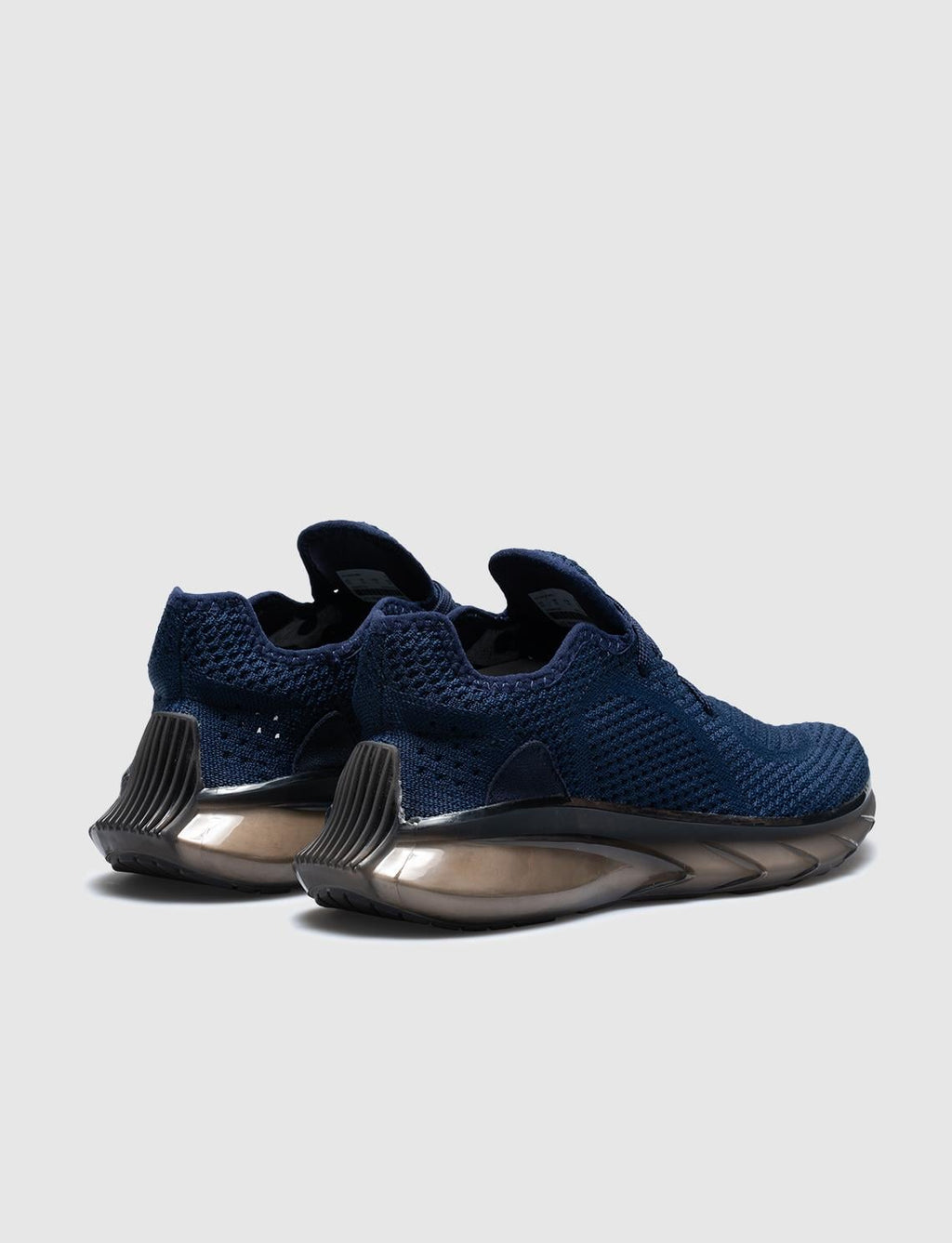 Navy Blue Knitted Lace-up Men's Athletic Shoes