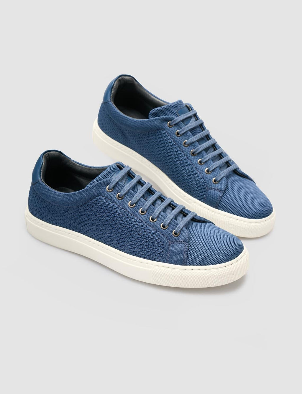 Knitted Light Navy Blue Lace-up Men's Athletic Shoes (120495-2587)