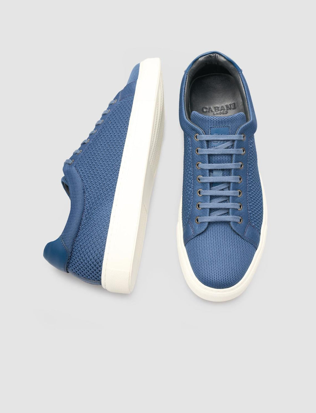 Knitted Light Navy Blue Lace-up Men's Athletic Shoes (120495-2587)