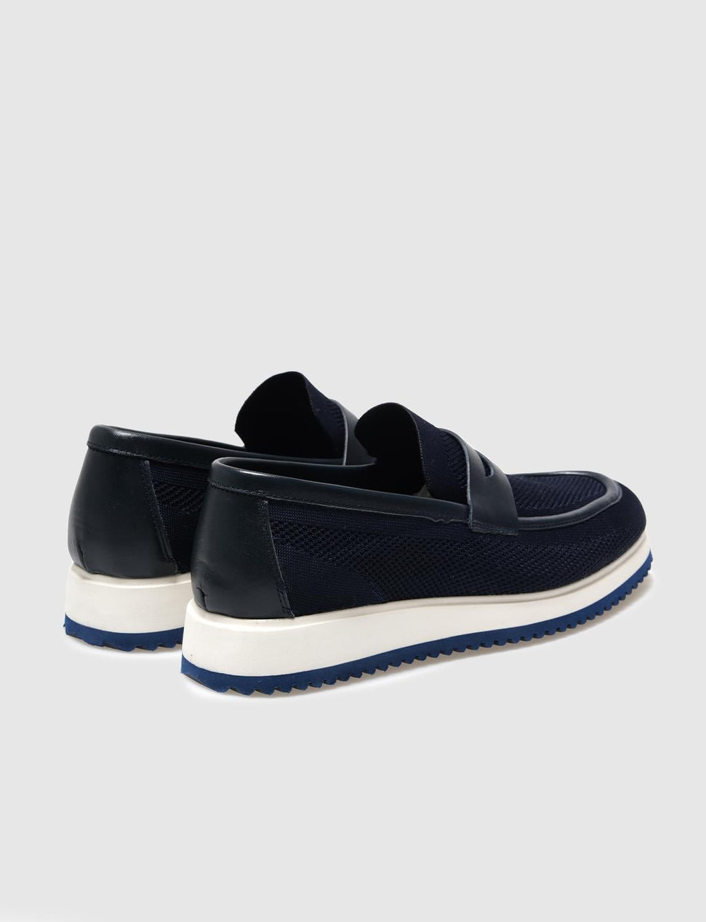 Knitted Navy Blue Men's Casual Shoes
