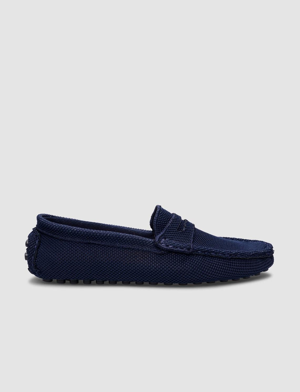 Knitted Navy Blue Men's Loafers