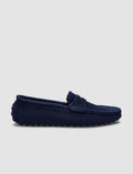 Knitted Navy Blue Men's Loafers