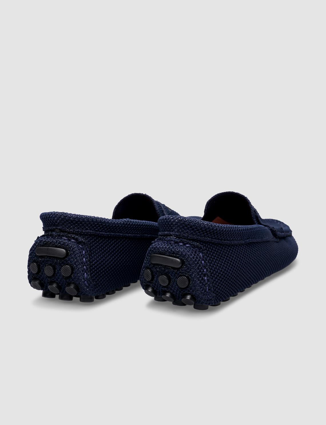 Knitted Navy Blue Men's Loafers