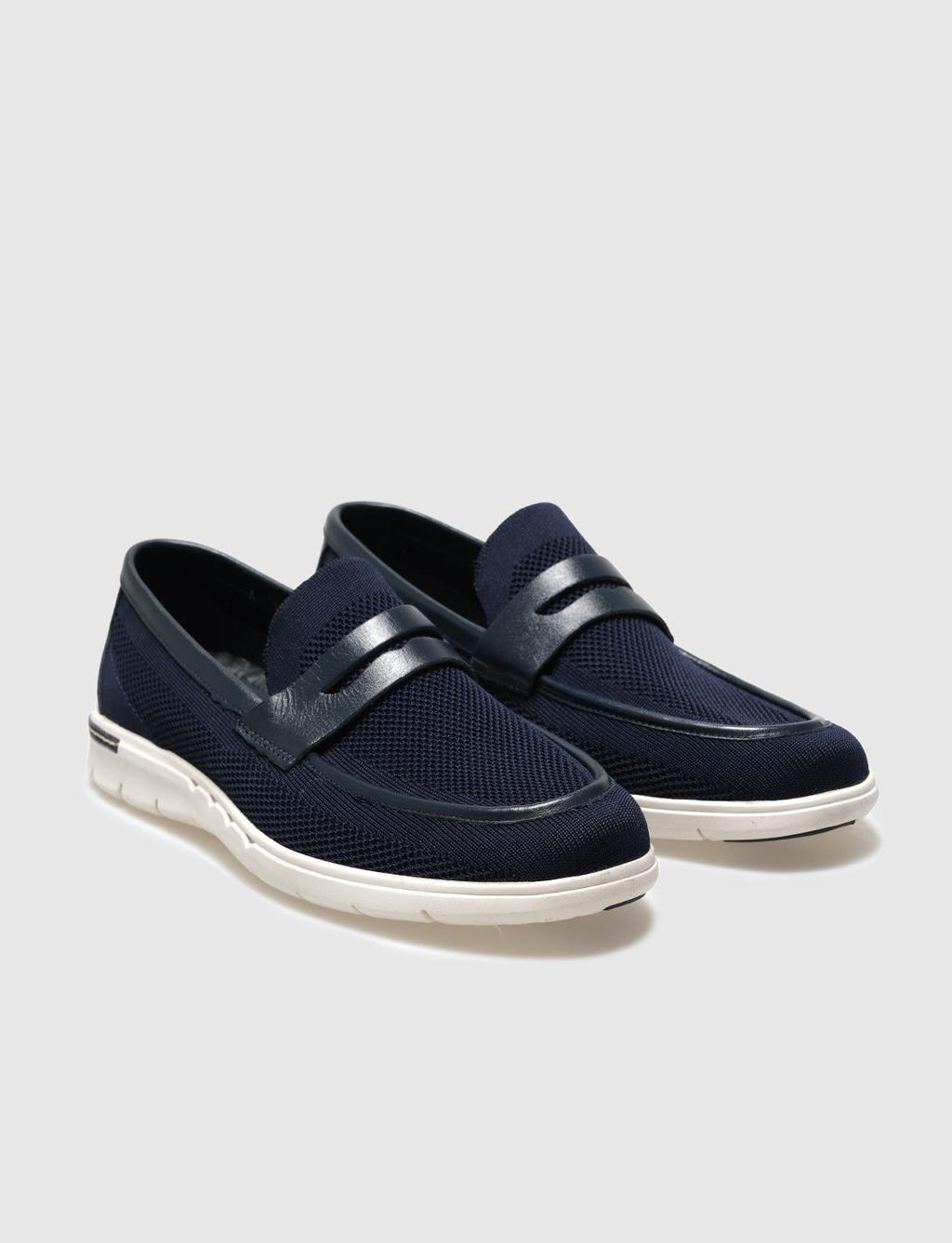 Knitted Navy Blue Men's Casual Shoes